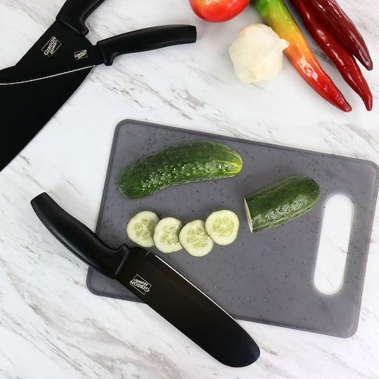 Gibson Home® Edge Craft Nonstick Stainless Steel Cutlery Set with Cutting Board